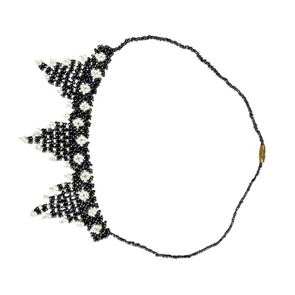 Boho Triangle Beaded Necklace Handmade Beadwork Tribal Style Jewelry Gift - Picture 5 of 6